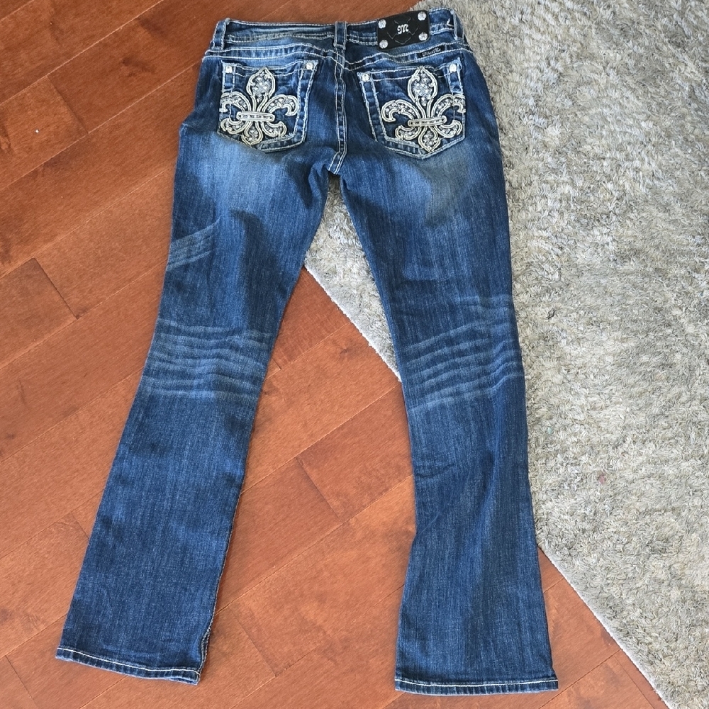 Miss Me Blue Boot Cut Jeans with Classic Denim Style - Picture 3 of 4